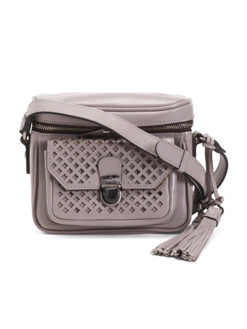 PATRICIA NASH Andalucia Leather Lavender Camera Bag Perforated Retro Crossbody